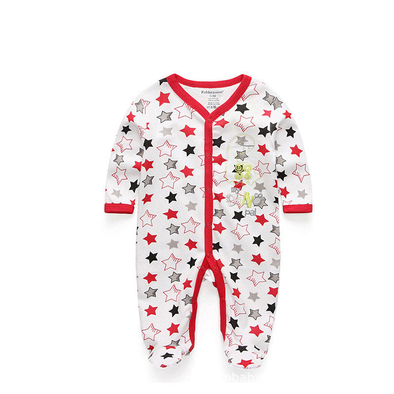 New Born Pure Cotton Double Button Footed Romper