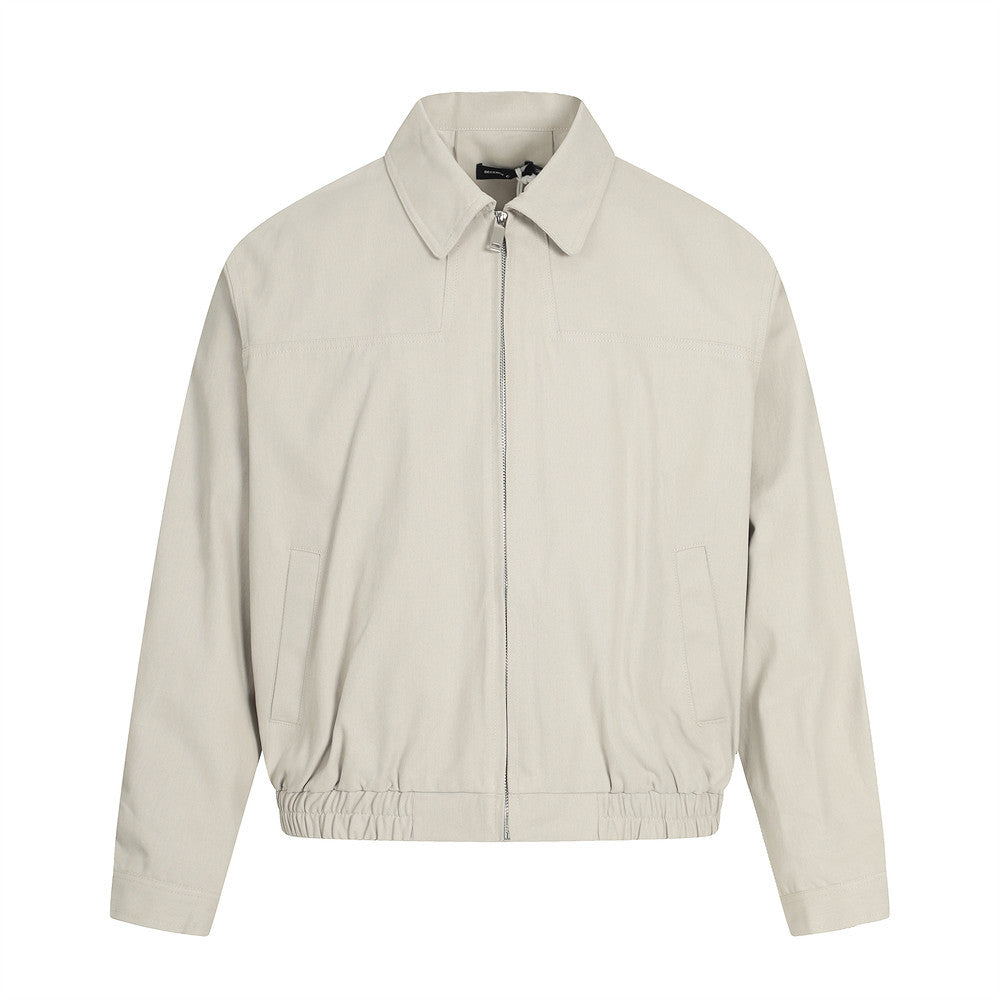 Men Cotton Casual Zip Up Long Sleeve Jacket
