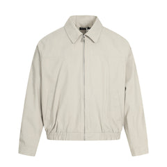 Men Cotton Casual Zip Up Long Sleeve Jacket