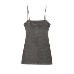 Women Elegant Square Neck Short Dress