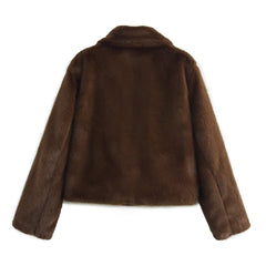 Women Winter Lapel Long Sleeved Woolen Coat