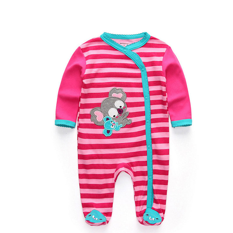 New Born Pure Cotton Double Button Footed Romper