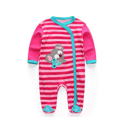New Born Pure Cotton Double Button Footed Romper