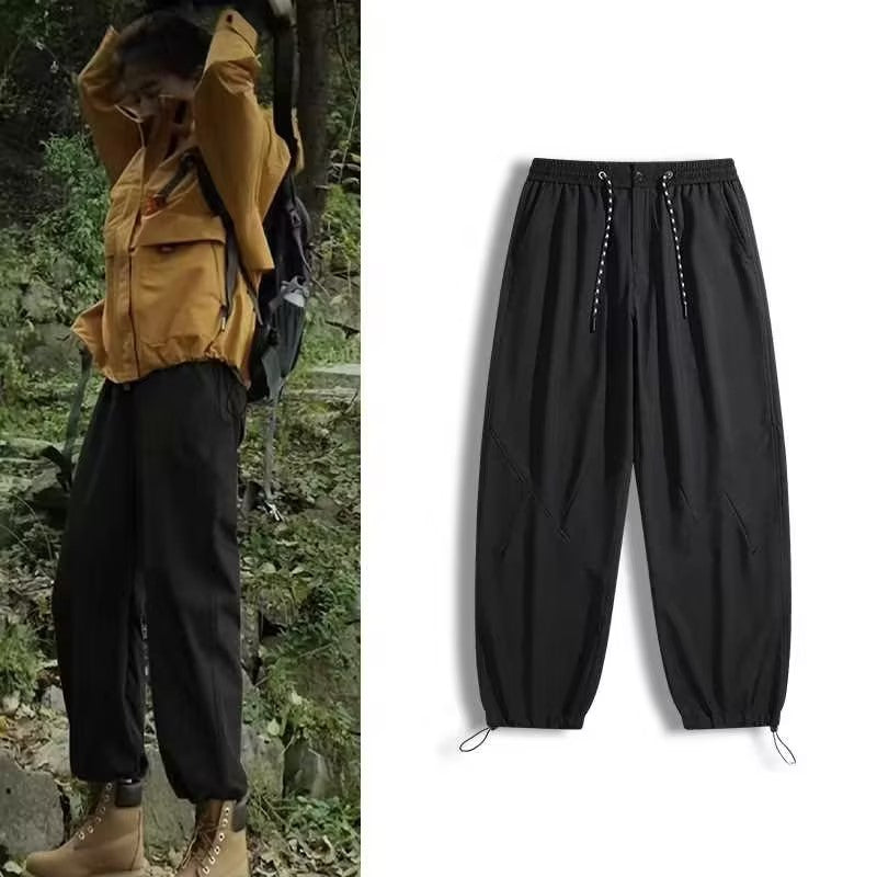 Casual Cargo Pants for Women and Men, Drawstring Waist