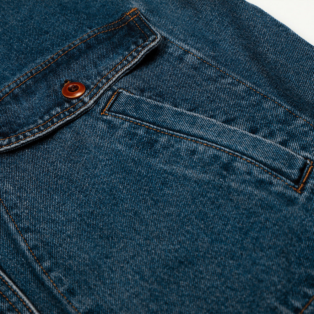 Men Trucker Button Up Denim Jacket