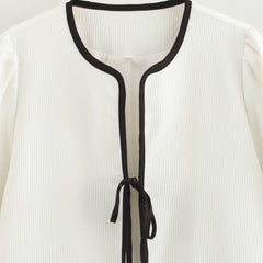 Women Casual Lace Up Overshirt