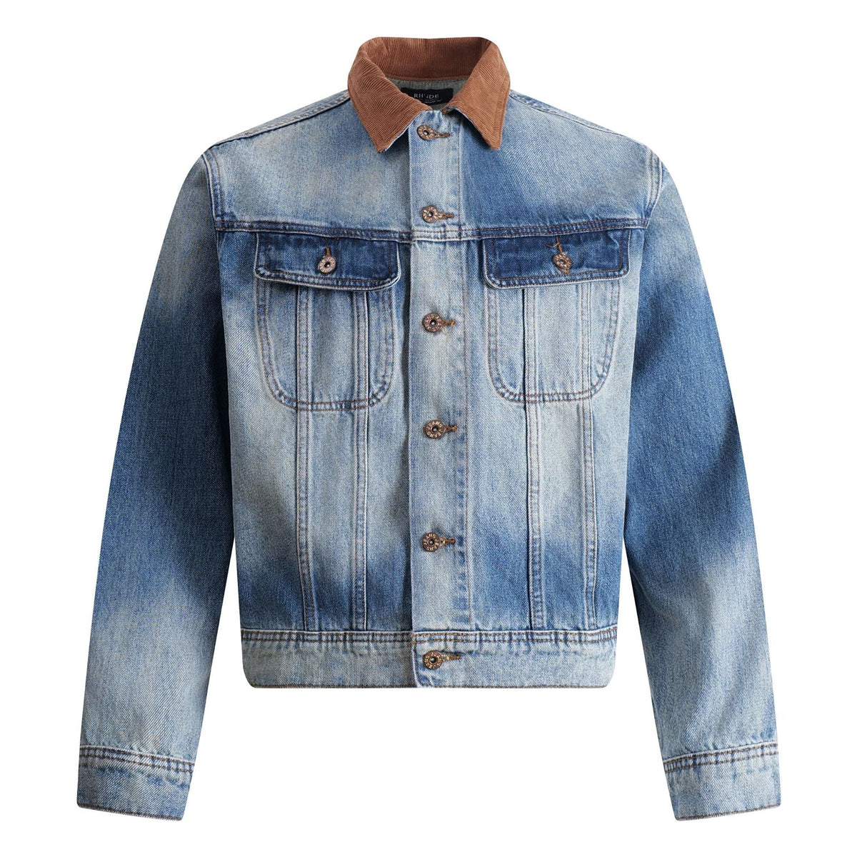 Men Casual Contrast Collar Denim Jacket