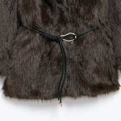 Women Warm Fur Sleeve Long Coats