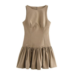 Women Casual Sleeveless Bow Dress