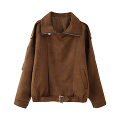 Women Casual Splicing Sleeved Short Jacket
