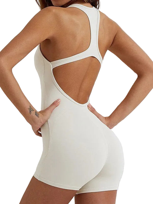 Women Cutout Racerback Sleeveless Active Romper