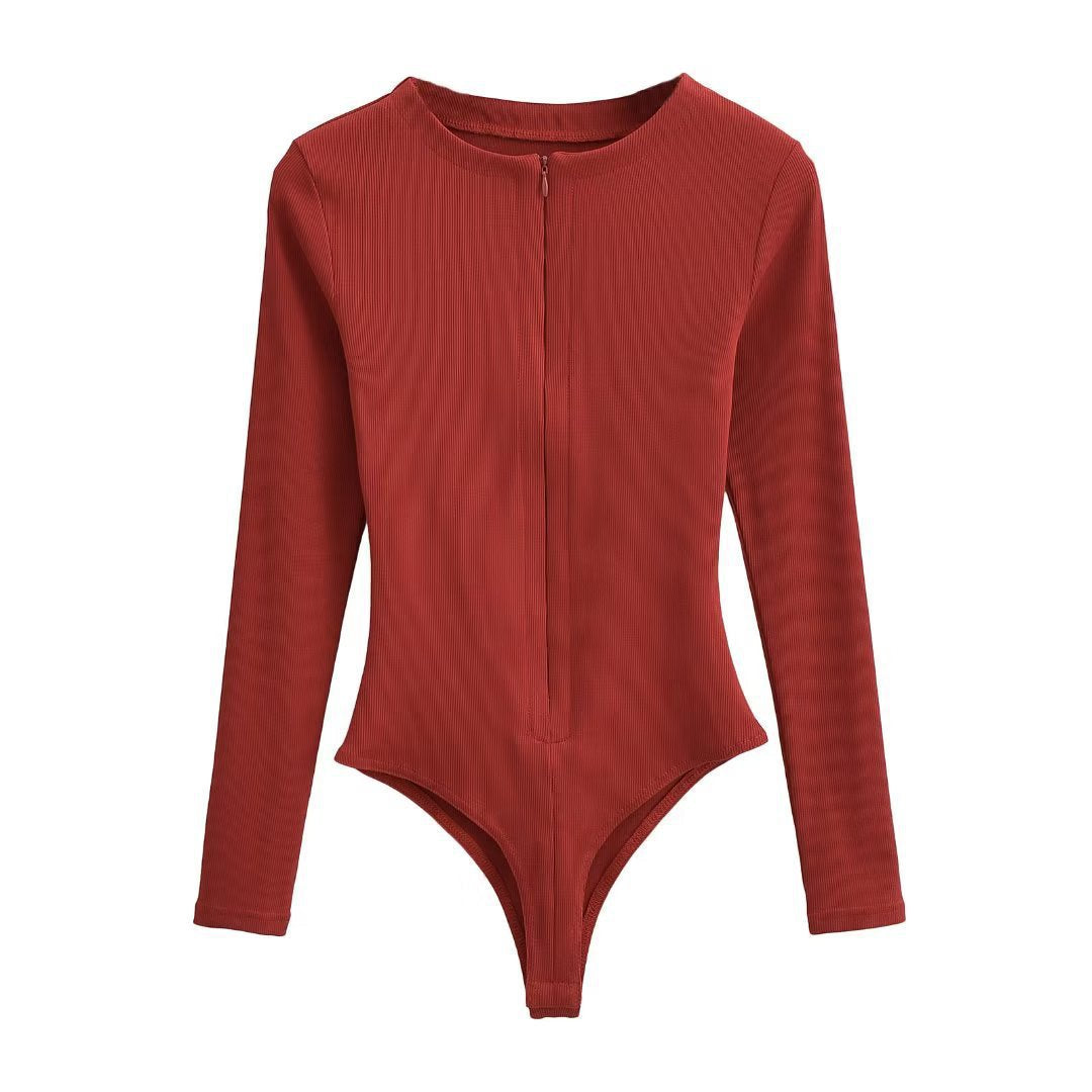 Women Long Sleeved Zipped Jumpsuit