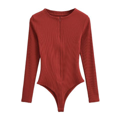Women Long Sleeved Zipped Jumpsuit