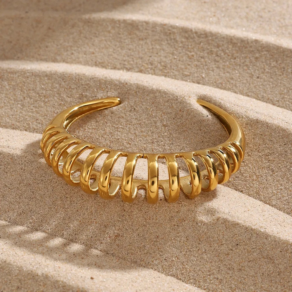 Women 18K Gold-Plated Stainless Steel Cutout Bracelet