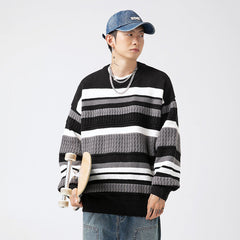 Unisex Round Neck Ribbed Sweater