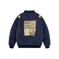 Unisex Embroidered Letter Varsity Jacket