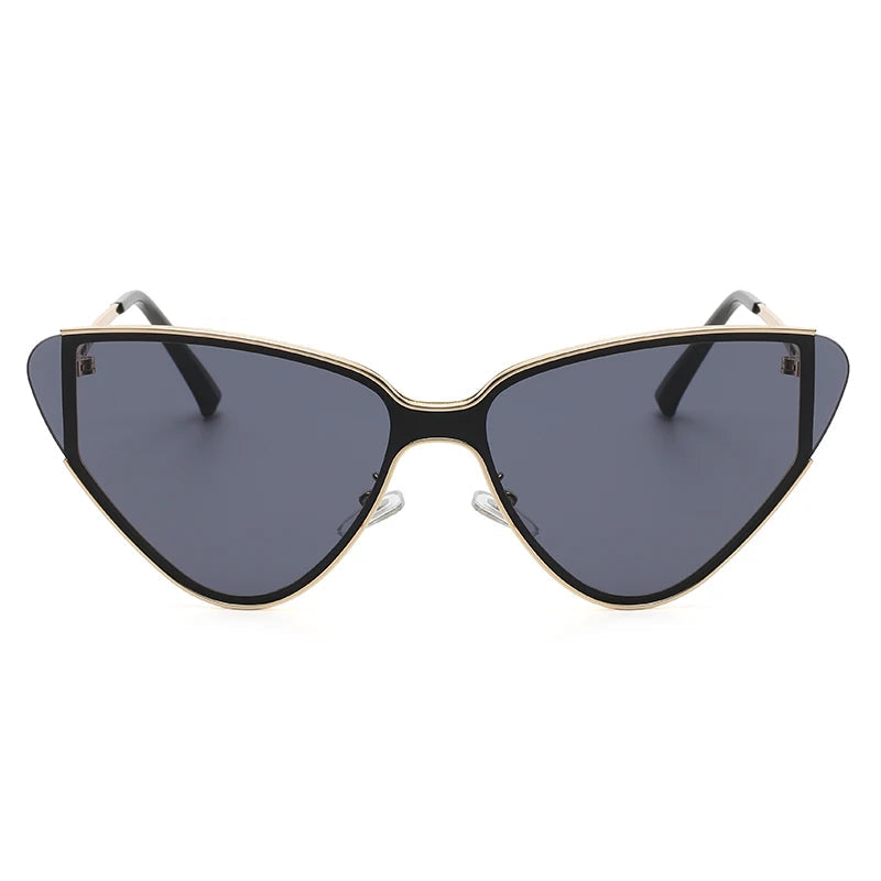 Accessories Women Large Frame Metal Cat Eye Sunglasses