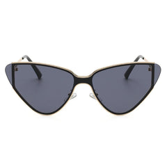Accessories Women Large Frame Metal Cat Eye Sunglasses