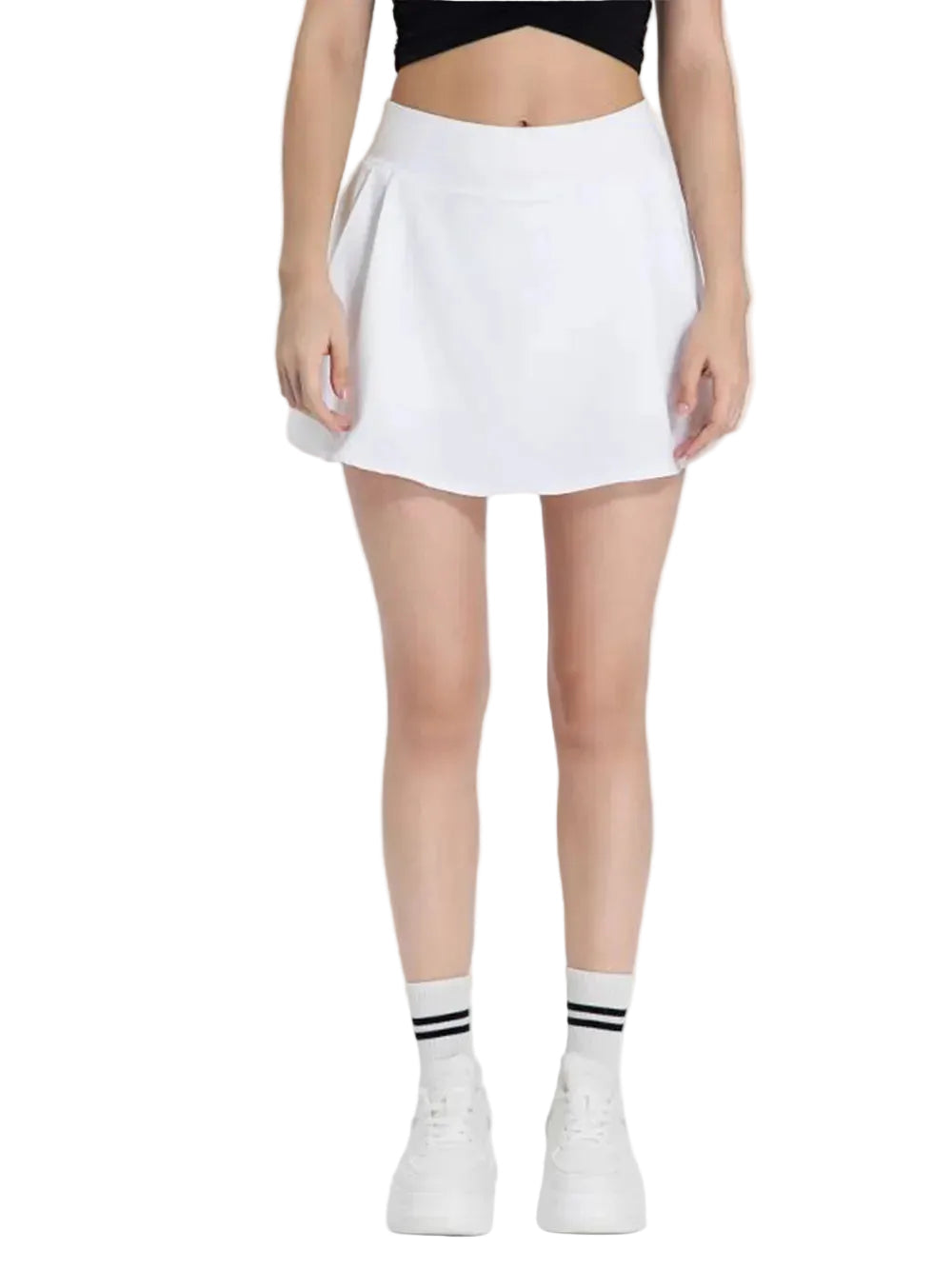Women Pleated Mid-Rise Waist Active Skirt