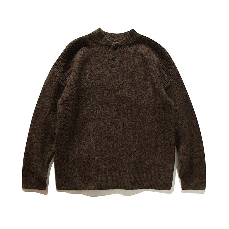 Men  Casual Knit Buttoned Baseball Collar Sweaters