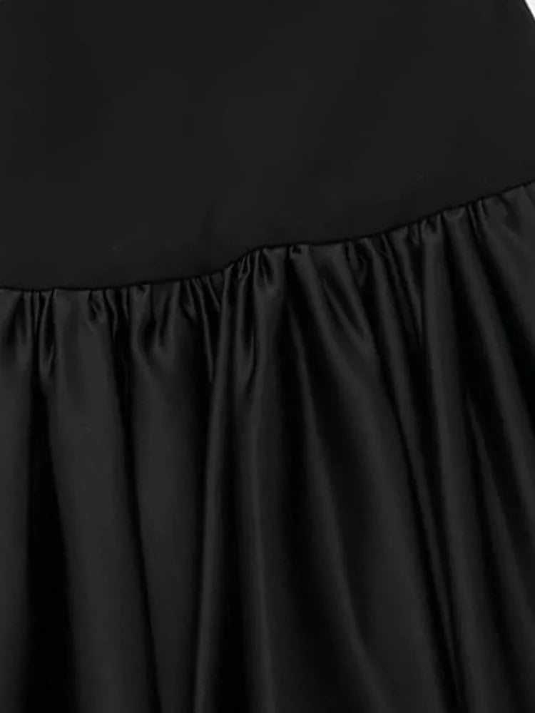 Women Elegant Low Waist Sleek Black Dresses