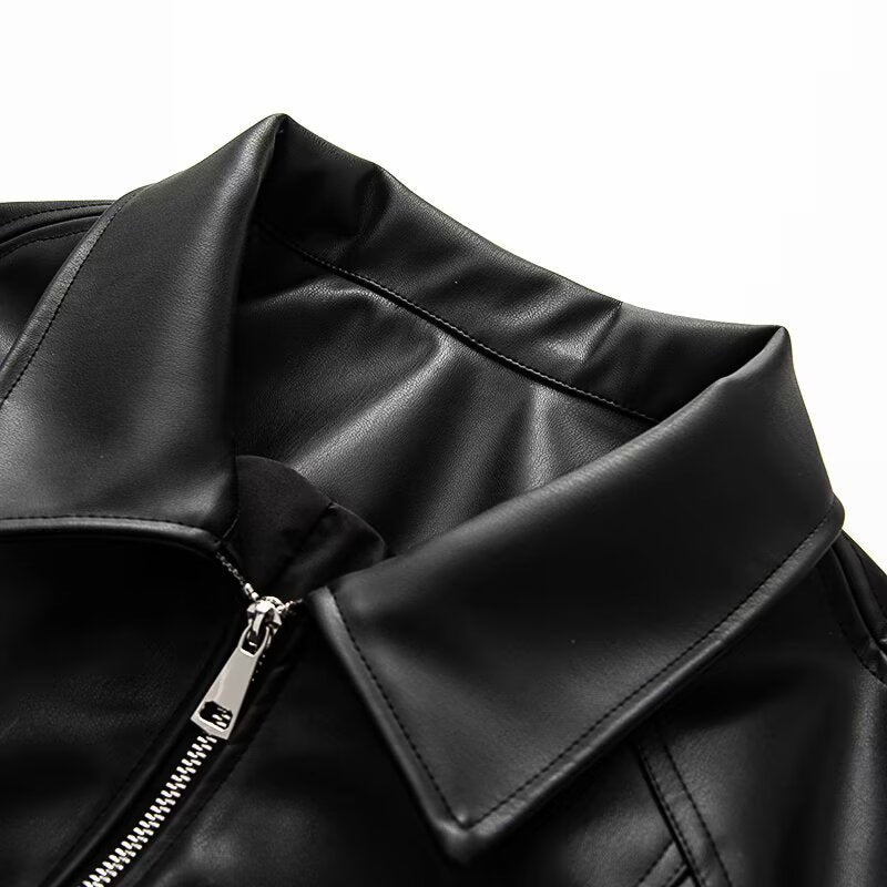 Women Bow Leather Street Niche Jacket