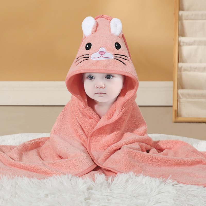 NewBorn Child Baby Cartoon Animal Face Hooded Towel