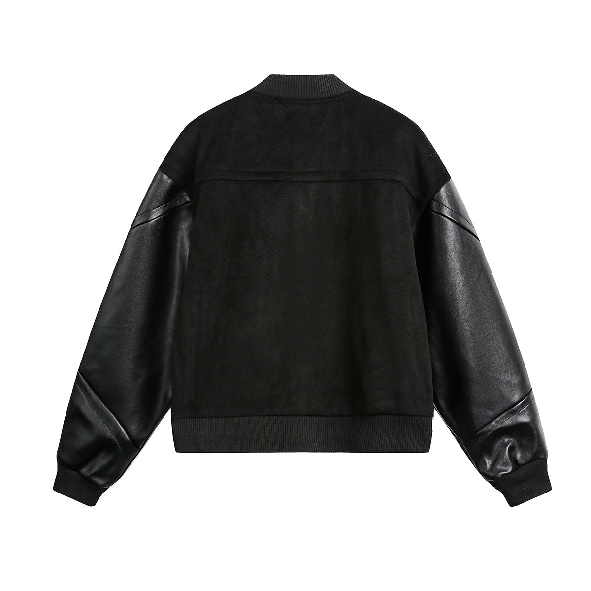 Men Casual Black Baseball Jacket
