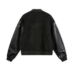 Men Casual Black Baseball Jacket