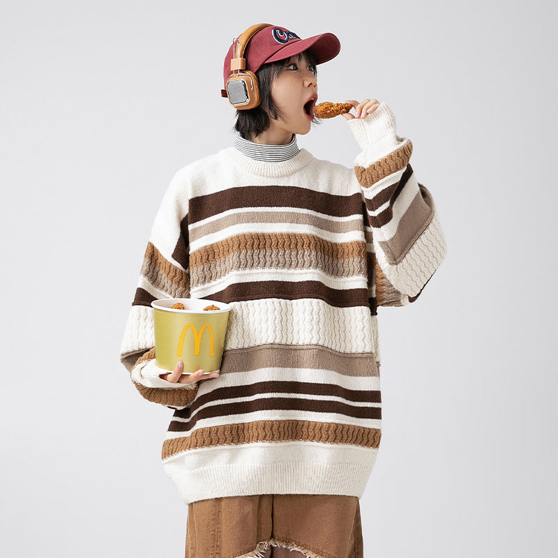 Unisex Round Neck Ribbed Sweater
