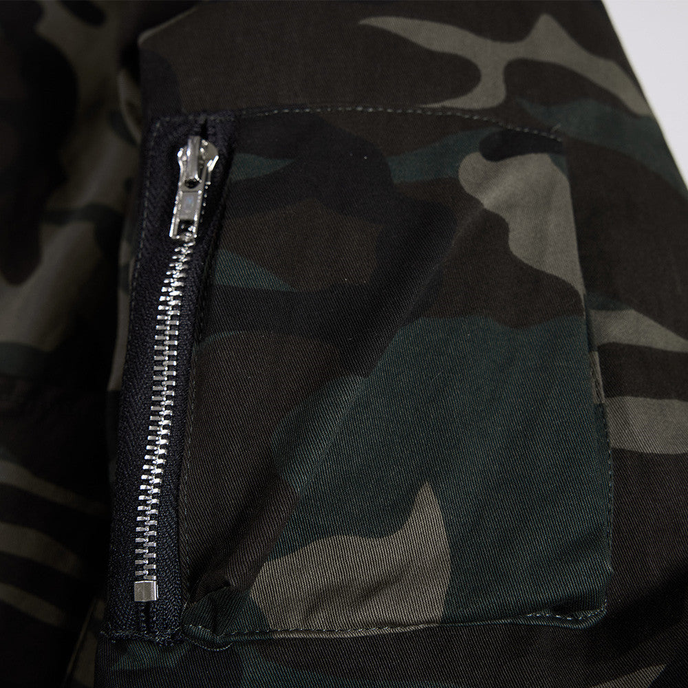 Men Winter Camouflage Cotton Zip Jacket