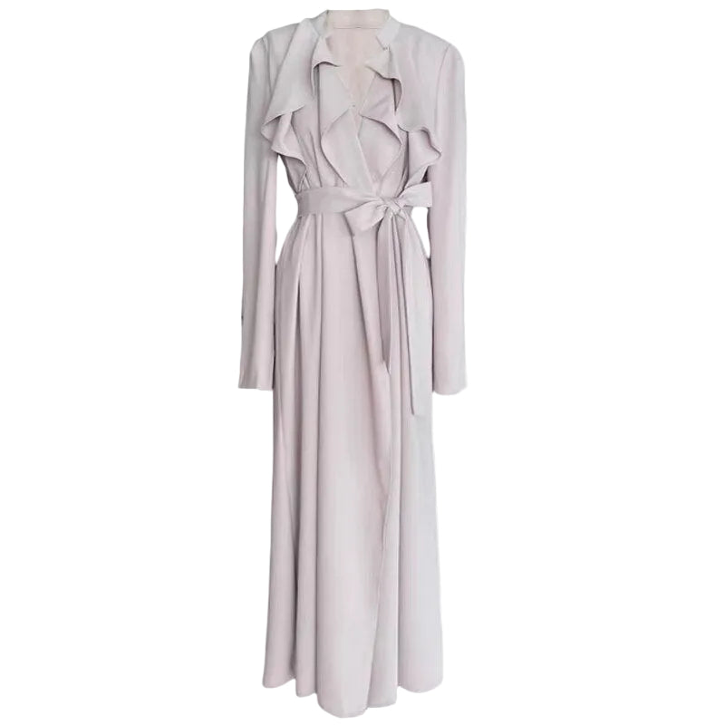 Women Elegant Ruffles Lace Up Wrapped Dresses