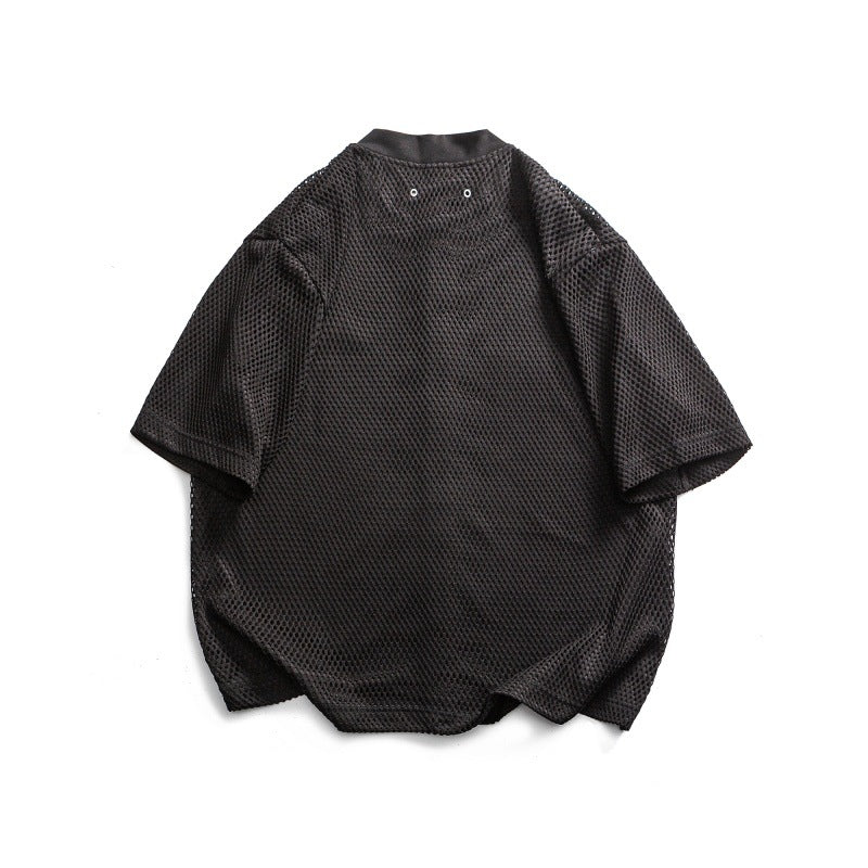 Men Breathable Active Loose Sports Lapel Shirt