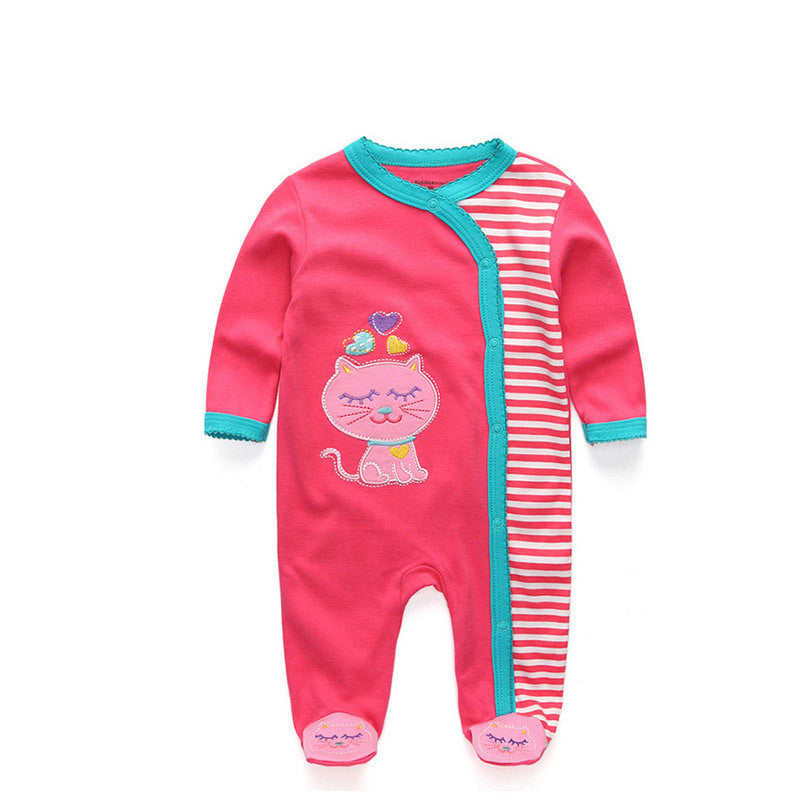New Born Pure Cotton Double Button Footed Romper