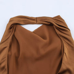 Women Casual Silk Evening Dress