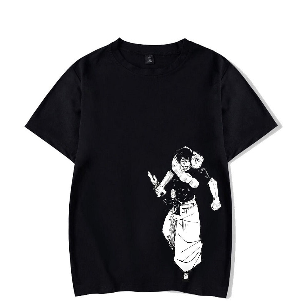 Men Harajuku Anime Printed Streetwear Washed T-shirt