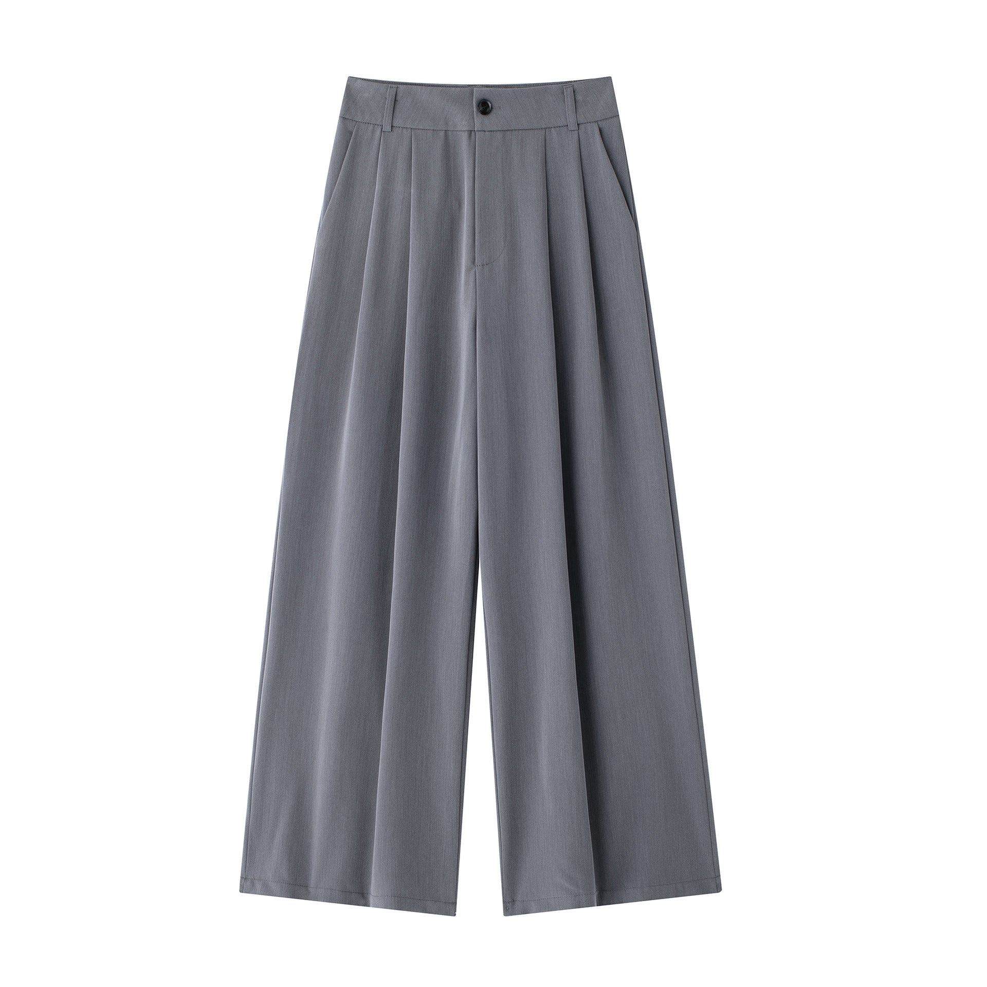 Women Casual Loose Double Pleated Straight Leg Pants