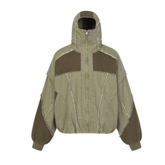 Unisex Cotton Patchwork Long Sleeve Jacket