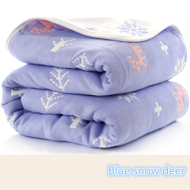 Newborn Muslin Cotton 6 Layers Thick Swaddle Receiving Blankets