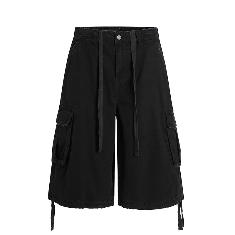Men Casual Soft Denim Cargo Shorts