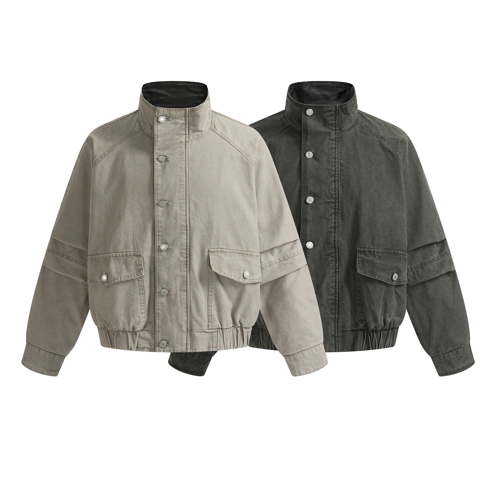 Women Harrington Long Sleeve Splice Jacket