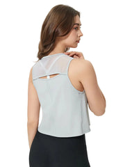 Women Round Neck Cropped Active Tank Top