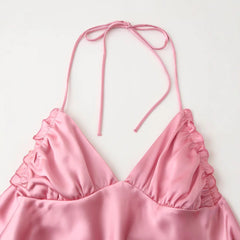 Women Casual Satin Textured Camisole Dress