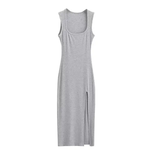 Women Summer Stretchable Sleeveless Knit Dresses