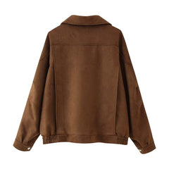 Women Casual Splicing Sleeved Short Jacket