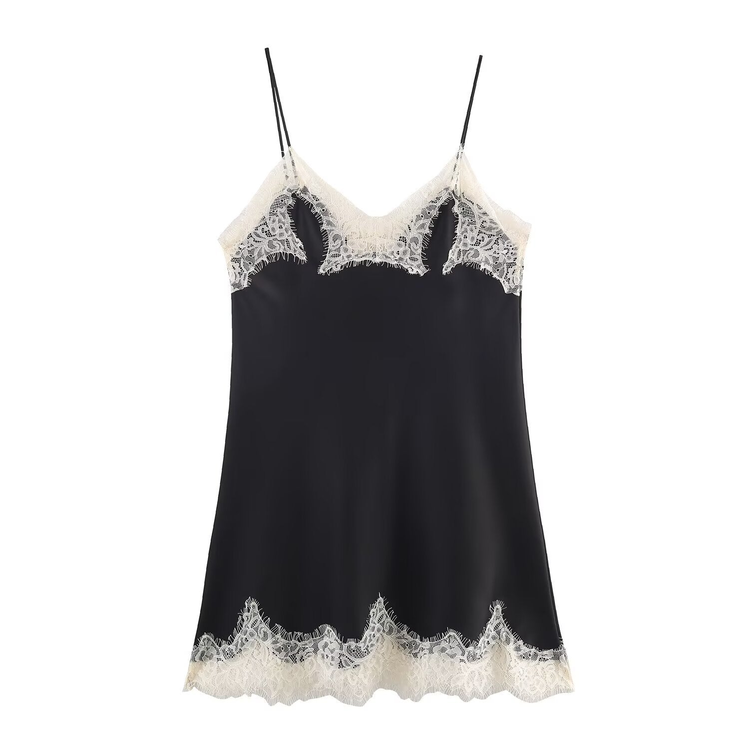 Women Elegant Lace Satin Textured Top