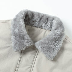 Men Cotton Fur Collar Woolen Jacket