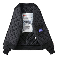 Men Padded Loose Embroidered Baseball NASA Jacket
