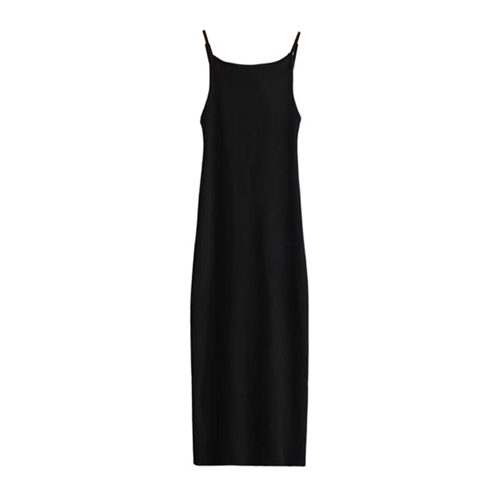 Women Casual Knit Strap Midi Dress