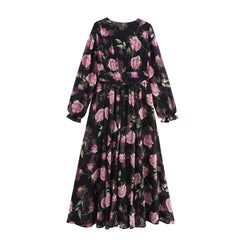 Women Casual Chiffon Printed Dress
